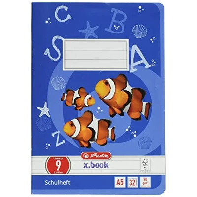 Afbeelding van Herlitz A5 schooljaar 2e liniatuur 2, houtvrij papier, 80 g/m², 32 vellen, wit