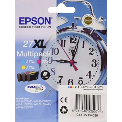 Afbeelding van Epson 27XL (C13T27154012) Inktcartridge 3 kleuren Voordeelbundel Hoge capaciteit