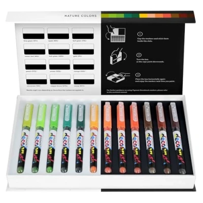 Afbeelding van Karin Pigment DecoBrush Acrylmarkers set van 12 Nature Colors