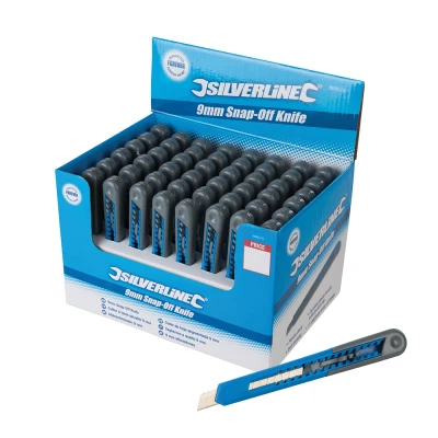 Afbeelding van Silverline 9 mm afbreekmes, displaydoos, 48 stuks