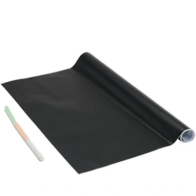 Afbeelding van Venilia Set van 3 schoolbordfolie met krijt, krijtbord, multifunctionele folie, 45 cm x 1,5 m, 150 µm (dikte 0,15 mm)