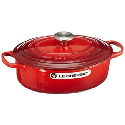 Afbeelding van Le Creuset Braadpan Laag Ovaal Signature Kersenrood 27cm 3.4L