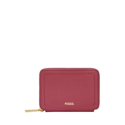 Afbeelding van FOSSIL Kaarthoes Logan Zip Around Card Case RFID mohair Roze