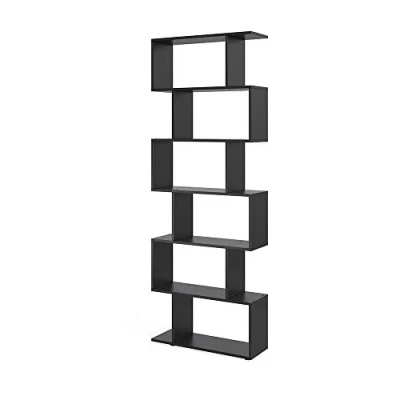 Afbeelding van Vicco Levio, boekenkast, staande kast, archiefkast, hoge rek, opbergkast, zwart