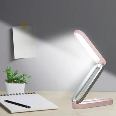 Afbeelding van Nizirioo Draadloze led bureaulamp, opvouwbaar, dimbare tafellamp met 3 helderheidsniveaus, oogvriendelijke tafellamp, leeslamp oplaadbaar via USB, bediening