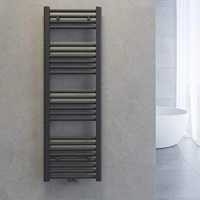 Afbeelding van SONNI Handdoekdroger Badkamer Radiator Centrale Aansluiting Handdoekverwarmer Antraciet Recht 40 x 120 cm