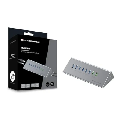 Afbeelding van Conceptronic HUBBIES18G interface hub USB 3.2 Gen 1 (3.1 1) Type B 5000 Mbit/s Grijs