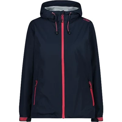 Afbeelding van Cmp Regenjas Fix Hood Dames Polyester Navy/rood Maat 48