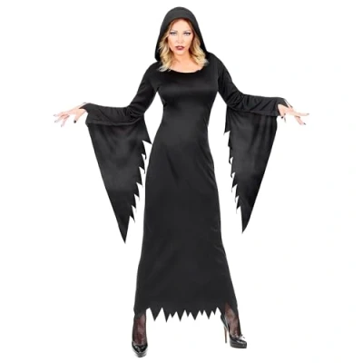 Afbeelding van Widmann Heks &amp; Spider Lady Voodoo Duistere Religie Kostuum Gotische Koningin Zaken Vrouw Zwart Medium Halloween Verkleedkleding