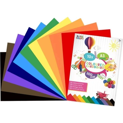 Afbeelding van Creative Craft Group Gekleurd Karton A3 10 Vellen, 300 gsm
