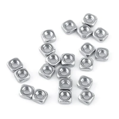 Afbeelding van Set van 100 stuks M3 DIN557 roestvrij staal SS304 vierkante moeren voor machinebevestiging, zilver (M3 x FF08, 4E2A, x5305, xFF09)