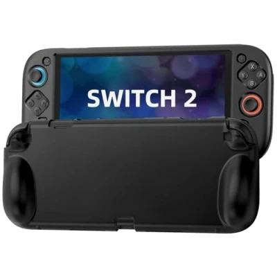 Afbeelding van TiMOVO Switch 2 siliconen beschermhoes, krasbestendig, schokdempend, beschermhoes met ergonomische grip, zacht en licht, zwart