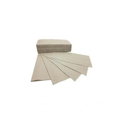 Afbeelding van Defacto 5000 papieren servetten voor dispensers, 1 laags, zigzagpatroon, 25 x 23 cm, grijs