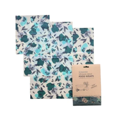 Afbeelding van Vegan Food Wraps Set Wasdoeken Veganistische Voedsel Herbruikbaar Plantaardige Alternatief voor Huishoudfolie en Aluminiumfolie Duurzaam Cadeau Organic Cotton Alternative to Cling Film All Sizes 3 Stuks