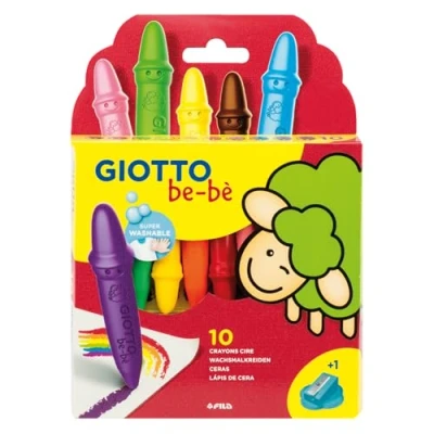 Afbeelding van Giotto Box of 10 wax crayons unbreakable + 1 sharpener