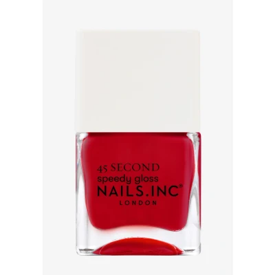 Afbeelding van Nails Inc Mayfair made me do it sneldrogende nagellak, helder rood, sneldrogend in 45 seconden, nagelversterking met zeshoekig, calcium, magnesium, zonder wreedheid, manicure