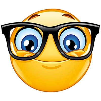 Afbeelding van Smiley Nerd sticker I 10 x cm Grappige Emoticon met bril voor laptop deur scooter auto zelfklevend weerbestendig kfz_672