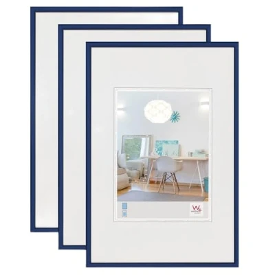 Afbeelding van walther design KV030L3 New Lifestyle kunststof fotolijst, 20 x 30 cm, blauw, 3 stuks