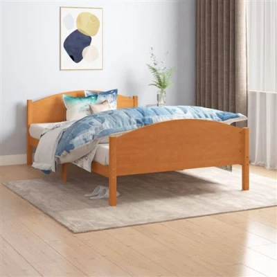 Afbeelding van Bedframe massief grenenhout honingbruin 120x200 cm