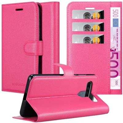 Afbeelding van Cadorabo Hoesje geschikt voor LG K61 in KERSEN ROZE Beschermhoes met magnetische sluiting, standfunctie en kaartvakje Book Case Cover Etui