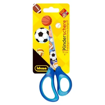 Afbeelding van Idena 14028 Zachte schaar met balpatroon, blauw, 1 stuk