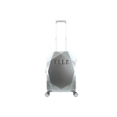 Afbeelding van ELLE 56 t/m 67 cm Harde Koffer / Trolley Reiskoffer 56.5x35x23cm Diamond Zilver
