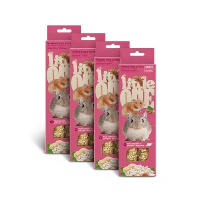 Afbeelding van Little One Knabbelsticks Voor Hamsters Ratten Muizen Woestijnratten Gepofte Rijst Knaagdiersnack Noten
