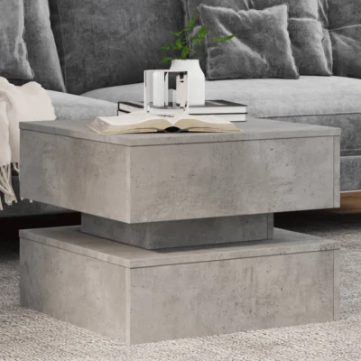 Afbeelding van Salontafel met LED verlichting 50x50x40 cm betongrijs
