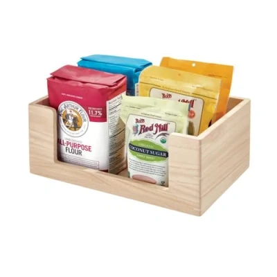 Afbeelding van iDesign Opbergbox, Open, 25.5 x 38 15 cm, Paulownia Hout, Beige