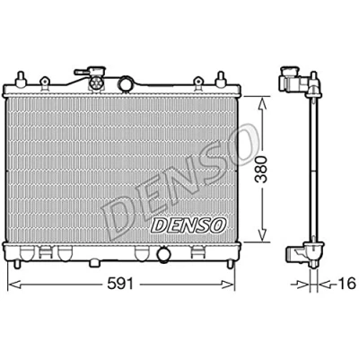 Afbeelding van DENSO DRM46040 Radiateur 380 601 16