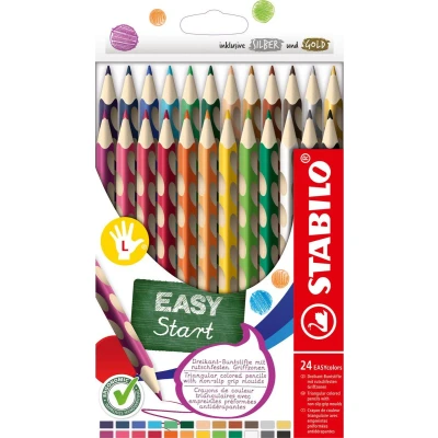 Afbeelding van STABILO EASYcolors Ergonomisch Kleurpotlood Linkshandig Extra Dikke 4.2 mm Kern Set Met 24 Kleuren