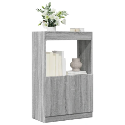 Afbeelding van Hoge kast 63x33x100 cm bewerkt hout grijs sonoma eikenkleurig