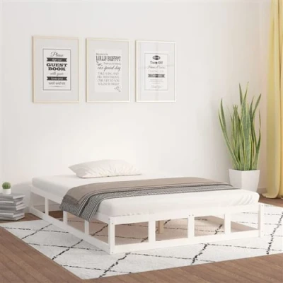Afbeelding van Bedframe massief hout wit 120x200 cm
