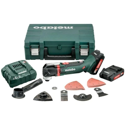 Afbeelding van Metabo MT 18 LTX 18V Li Ion Accu multitool set (2x 2.0Ah accu) + 16 delige accessoireset in koffer