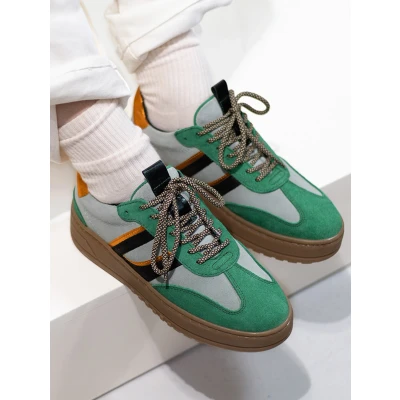 Afbeelding van SUB55 Sneakers laag, Dames, Maat: 39, Groen Leer