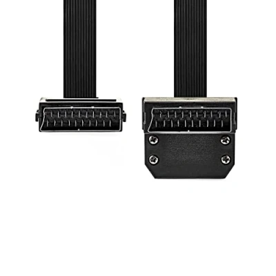 Afbeelding van SCART kabel Nedis 2 meter (90 hoek, Vernikkeld)