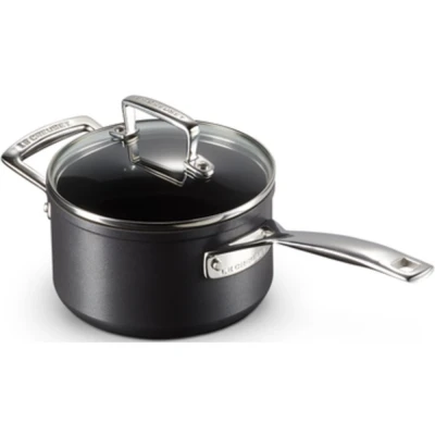 Afbeelding van Le Creuset Anti aanbak Steelpan In Zwart 16cm 1,9l Met Glazen Deksel