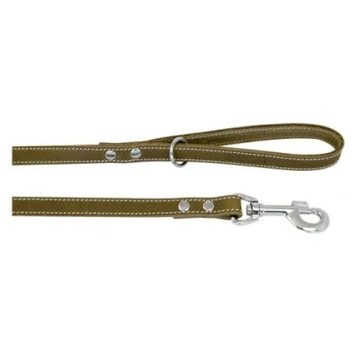 Afbeelding van JACK AND VANILLA Gevet Lederen Hondenriem / Hondenlijn Groen Breedte 10 mm Lengte 120 cm