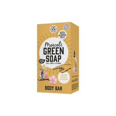 Afbeelding van 6x Marcel&#039;s Green Soap Showerbar Vanilla &amp; Cherry Blossom 150 gr