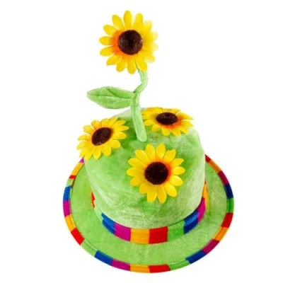Afbeelding van Widmann Natuur Groente &amp; Fruit Kostuum Fluwelen Hoed Zonnebloem Groen Carnavalskleding Verkleedkleding