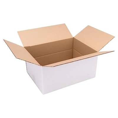Afbeelding van verpacking Set van 25 vouwdozen 400 x 300 200 mm wit (buitenmaat 405 305 210 mm) hoogte variabel tot 110 KK 90 verzendkarton DHL DPD GLS Hermes