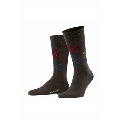 Afbeelding van Burlington Wol Edinburgh Bruin 5235 maat 40 46 Heren Halfhoge sokken Nylon Suitable Herenkleding