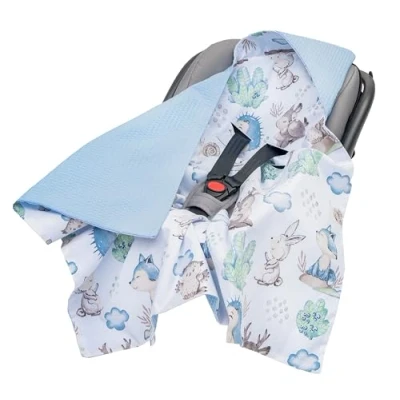 Afbeelding van Wikkeldeken, 100% katoen, wafelpatroon, 85 x cm, multifunctioneel, voor baby&#039;s, kinderwagen, winter, een zachte en pluizige capuchon kinderwagen Medi Partners