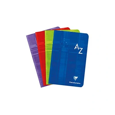 Image de Clairefontaine 663609AMZC Lot de 2 Répertoires Alphabétiques Agrafés 11x17 cm 96 Pages Petits Carreaux Papier Blanc 90 g Couverture Carte Pelliculée Couleurs Aléatoires