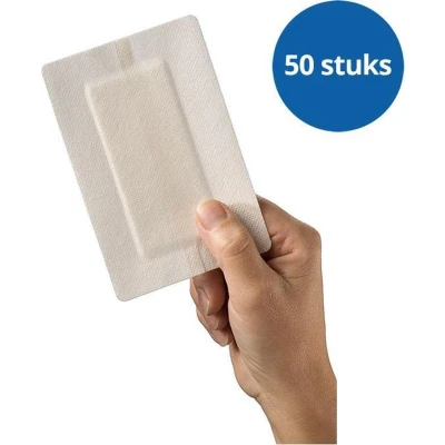 Afbeelding van Hekaplast Border 5 cm x 7 eilandpleister 50 stuks Wondpleisters Wondgenezing Pleisters Rechthoekige pleister