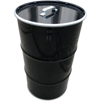 Afbeelding van prullenbak BinBin Handle zwart 120 Liter met deksel en handvat
