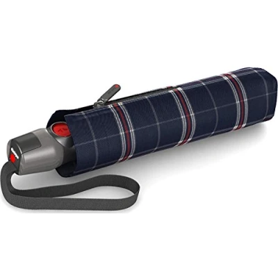 Afbeelding van Knirps T.200 Duomatic zakparaplu stabiel en stormbestendig shanghai, Check Navy