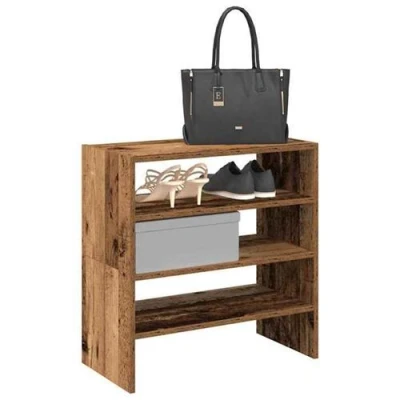 Image de vidaXL Étagères à chaussures 2 pcs empilable vieux bois 60x30x30,5 cm858872