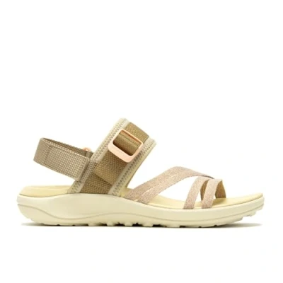 Afbeelding van Merrell District 4 Backstrap Outdoorsandalen, Dames, Maat: 38, Khaki Textiel