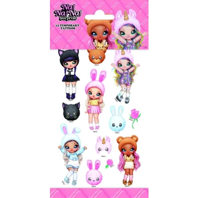 Afbeelding van Funny Products Kindertattoos Na!na!na! Surprise Papier 12 Stuks